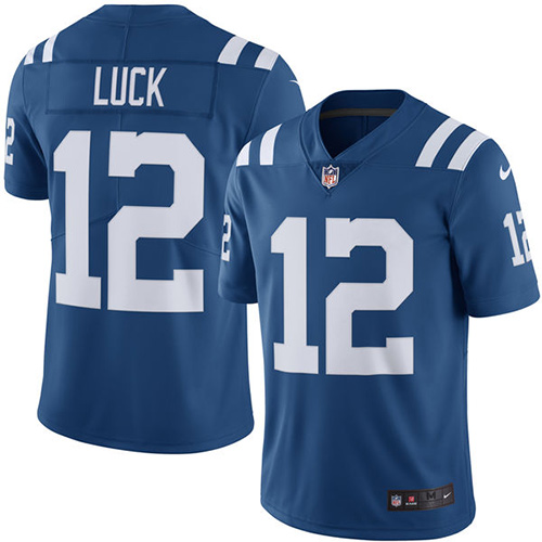Indianapolis Colts #12 Limited Andrew Luck Royal Blue Nike NFL Youth Rush Vapor Untouchable Jersey->youth nfl jersey->Youth Jersey